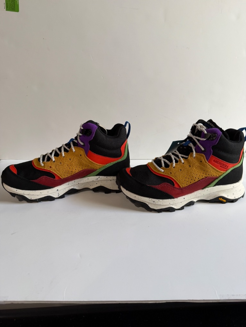 Merrell Speed Solo Mid Waterproof Hiking Outdoor Boots Black Multi Color Men NEW - Picture 7 of 8